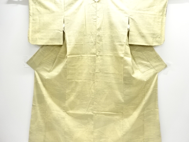 重要無形文化財本場結城紬100亀甲　裂取模様織り出し着物